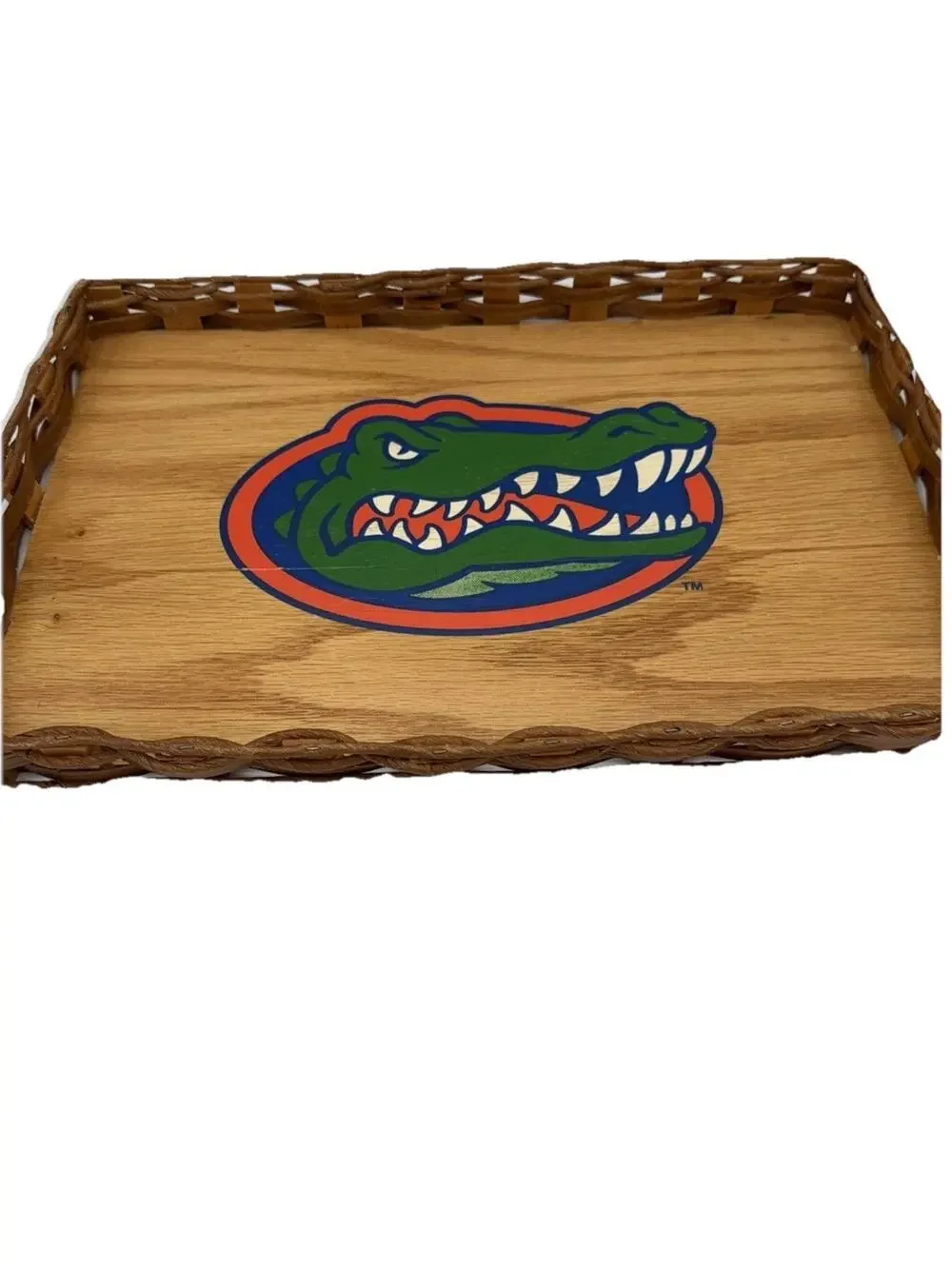 Florida Gators UF Wicker Bread Tray Platter Basket 16x11” Charcuterie, Farmhouse